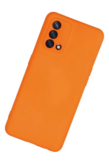 Newface Oppo A74 4G Kılıf Nano içi Kadife Silikon - Turuncu resmi