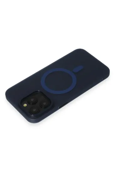 Newface iPhone 15 Pro Max Kılıf Lodos Magneticsafe Mat Kapak - Mavi resmi