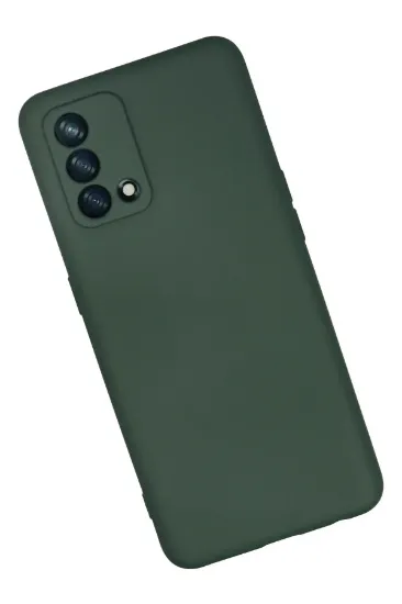 Newface Oppo A74 4G Kılıf Nano içi Kadife Silikon - Koyu Yeşil resmi