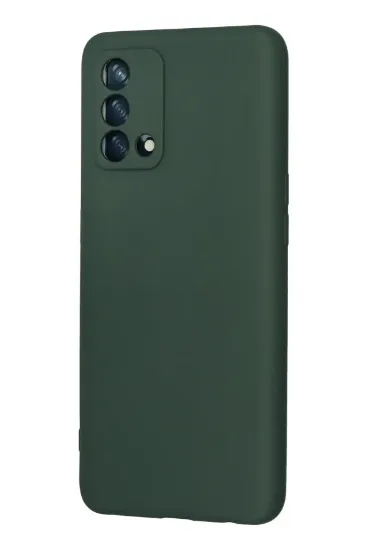 Newface Oppo A74 4G Kılıf Nano içi Kadife Silikon - Koyu Yeşil resmi