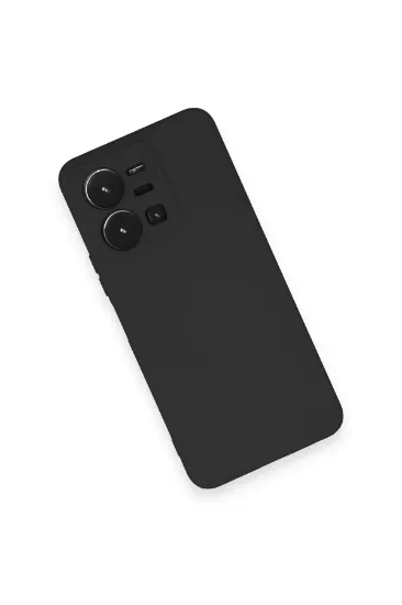 Newface Vivo Y35 Kılıf Nano içi Kadife Silikon - Siyah resmi