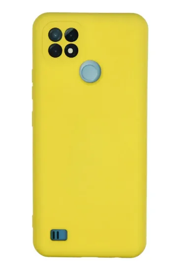 Newface Realme C21 Kılıf Nano içi Kadife Silikon - Sarı resmi