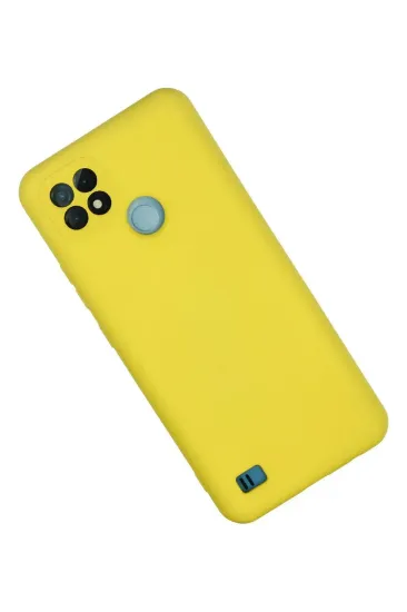 Newface Realme C21 Kılıf Nano içi Kadife Silikon - Sarı resmi
