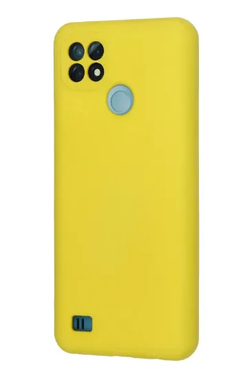 Newface Realme C21 Kılıf Nano içi Kadife Silikon - Sarı resmi