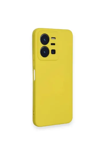 Newface Vivo Y35 Kılıf Nano içi Kadife Silikon - Sarı resmi