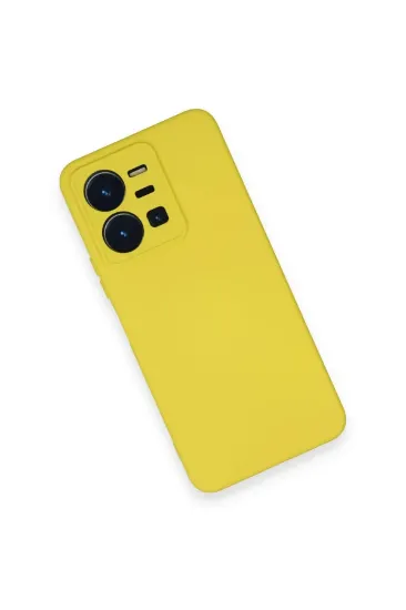 Newface Vivo Y35 Kılıf Nano içi Kadife Silikon - Sarı resmi