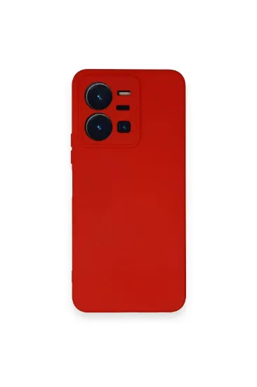 Newface Vivo Y35 Kılıf Nano içi Kadife Silikon - Kırmızı resmi