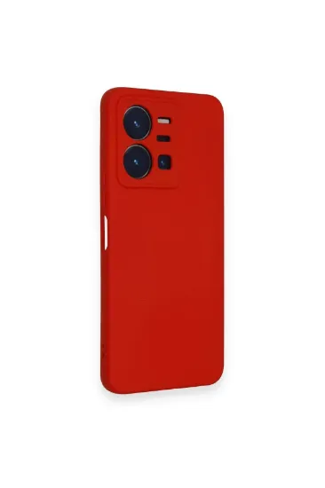 Newface Vivo Y35 Kılıf Nano içi Kadife Silikon - Kırmızı resmi