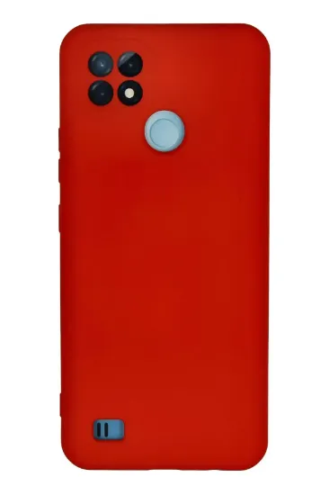 Newface Realme C21 Kılıf Nano içi Kadife Silikon - Kırmızı resmi