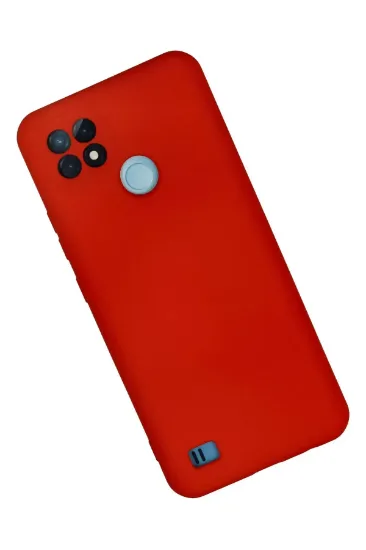 Newface Realme C21 Kılıf Nano içi Kadife Silikon - Kırmızı resmi