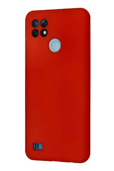 Newface Realme C21 Kılıf Nano içi Kadife Silikon - Kırmızı resmi