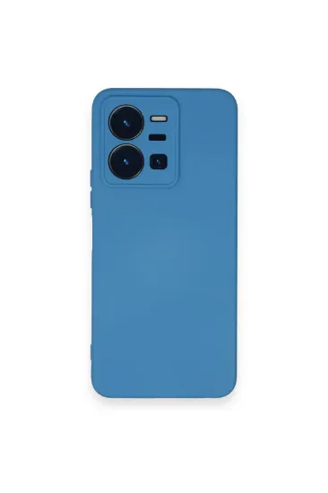 Newface Vivo Y35 Kılıf Nano içi Kadife Silikon - Mavi resmi