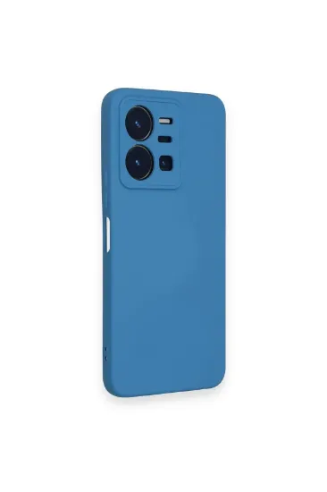 Newface Vivo Y35 Kılıf Nano içi Kadife Silikon - Mavi resmi