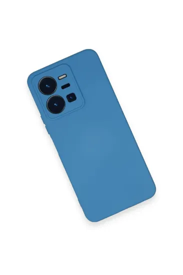 Newface Vivo Y35 Kılıf Nano içi Kadife Silikon - Mavi resmi