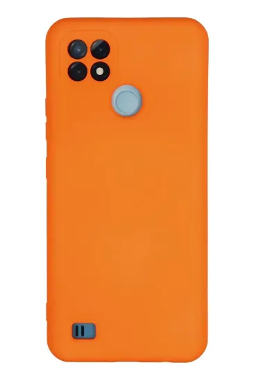 Newface Realme C21 Kılıf Nano içi Kadife Silikon - Turuncu resmi