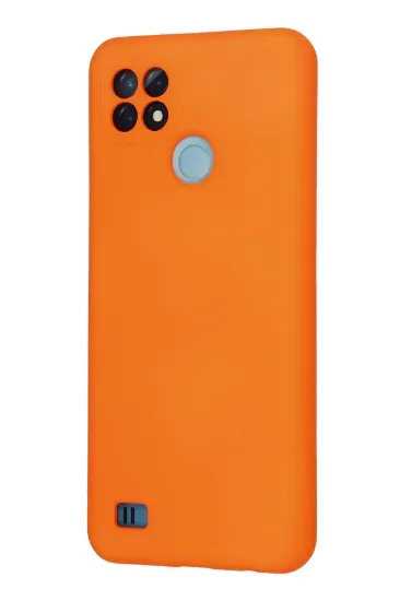 Newface Realme C21 Kılıf Nano içi Kadife Silikon - Turuncu resmi