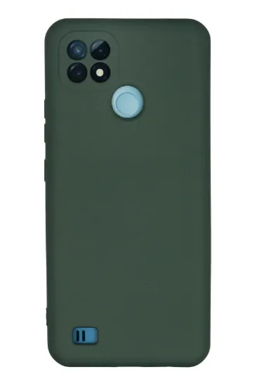 Newface Realme C21 Kılıf Nano içi Kadife Silikon - Koyu Yeşil resmi