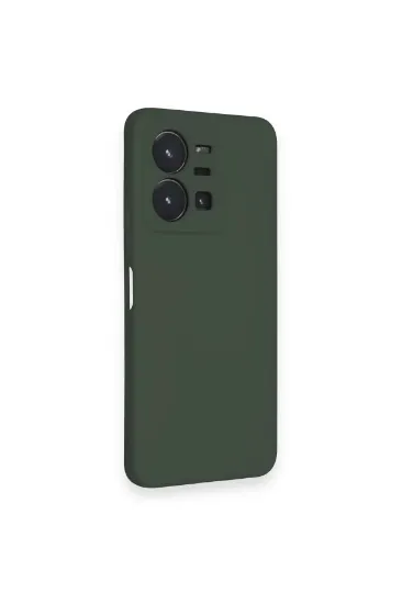 Newface Vivo Y35 Kılıf Nano içi Kadife Silikon - Koyu Yeşil resmi