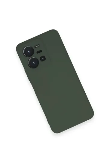 Newface Vivo Y35 Kılıf Nano içi Kadife Silikon - Koyu Yeşil resmi