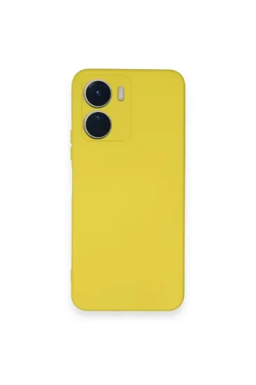 Newface Vivo Y16 Kılıf Nano içi Kadife Silikon - Sarı resmi