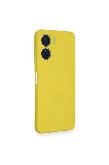 Newface Vivo Y16 Kılıf Nano içi Kadife Silikon - Sarı resmi