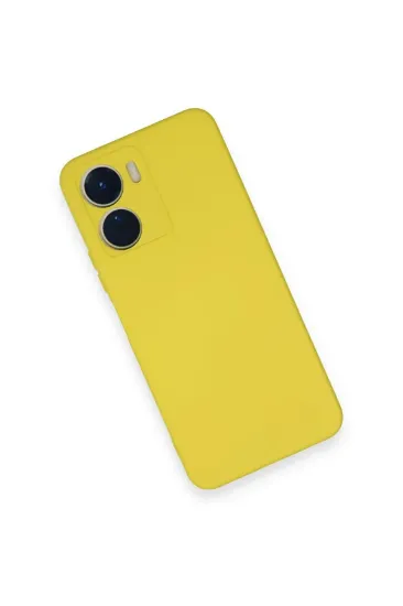 Newface Vivo Y16 Kılıf Nano içi Kadife Silikon - Sarı resmi