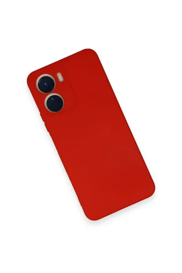 Newface Vivo Y16 Kılıf Nano içi Kadife Silikon - Kırmızı resmi