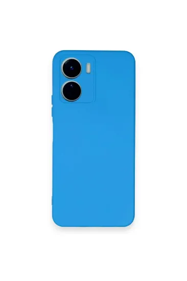Newface Vivo Y16 Kılıf Nano içi Kadife Silikon - Mavi resmi