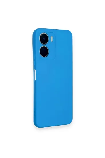 Newface Vivo Y16 Kılıf Nano içi Kadife Silikon - Mavi resmi