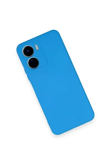 Newface Vivo Y16 Kılıf Nano içi Kadife Silikon - Mavi resmi