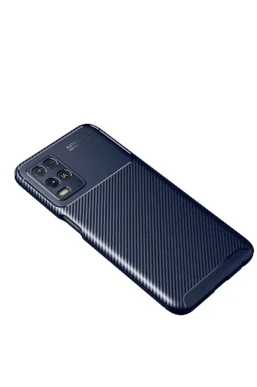 Newface Oppo A54 4G Kılıf Auto Focus Karbon Kapak - Lacivert resmi