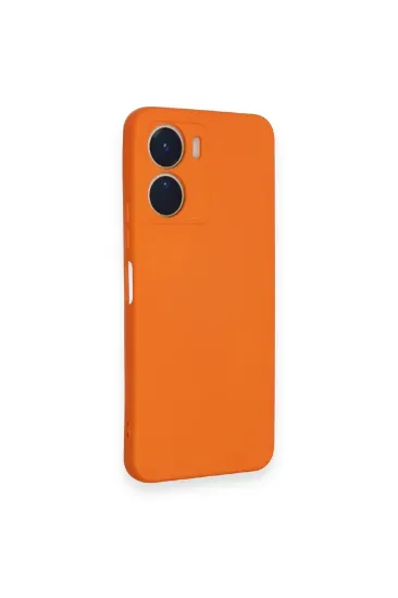 Newface Vivo Y16 Kılıf Nano içi Kadife Silikon - Turuncu resmi