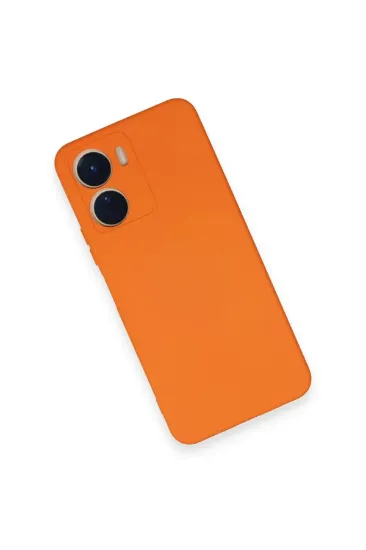 Newface Vivo Y16 Kılıf Nano içi Kadife Silikon - Turuncu resmi