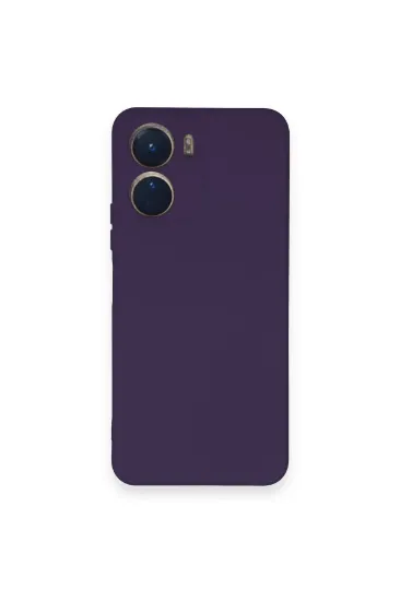Newface Vivo Y16 Kılıf Nano içi Kadife Silikon - Mor resmi