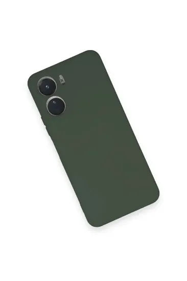Newface Vivo Y16 Kılıf Nano içi Kadife Silikon - Koyu Yeşil resmi