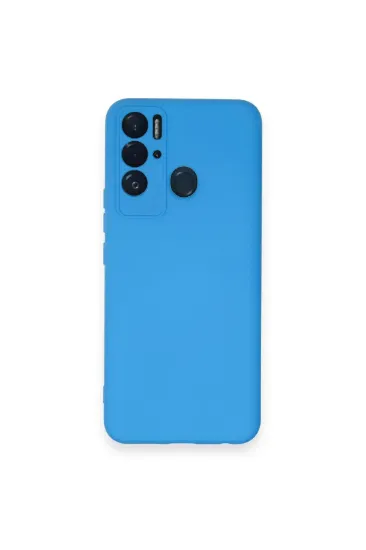 Newface Tecno Pova Neo Kılıf Nano içi Kadife Silikon - Mavi resmi