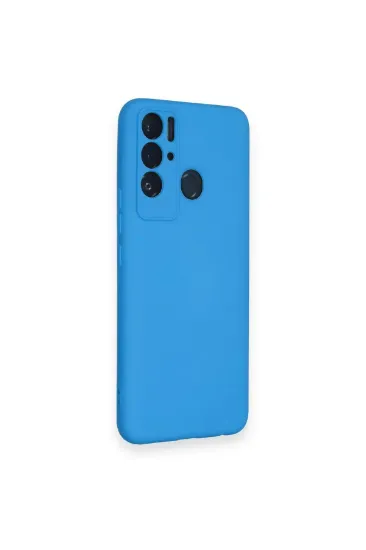 Newface Tecno Pova Neo Kılıf Nano içi Kadife Silikon - Mavi resmi