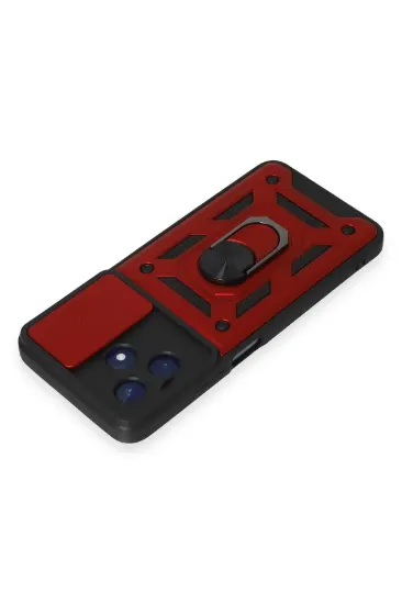 Newface Realme C53 Kılıf Pars Lens Yüzüklü Silikon - Kırmızı resmi