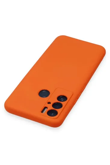Newface Tecno Pova Neo Kılıf Nano içi Kadife Silikon - Turuncu resmi