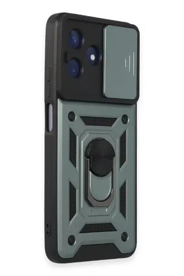 Newface Realme C53 Kılıf Pars Lens Yüzüklü Silikon - Yeşil resmi