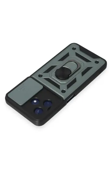 Newface Realme C53 Kılıf Pars Lens Yüzüklü Silikon - Yeşil resmi