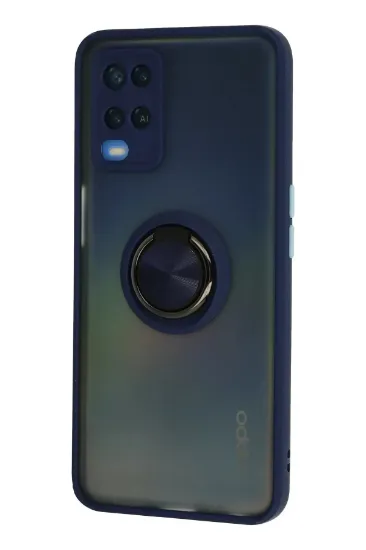 Newface Oppo A54 4G Kılıf Montreal Yüzüklü Silikon Kapak - Lacivert resmi