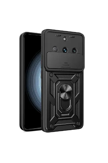 Newface Realme 11 Pro Kılıf Pars Lens Yüzüklü Silikon - Siyah resmi