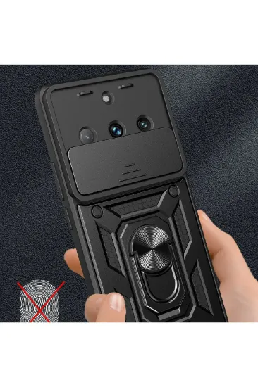 Newface Realme 11 Pro Kılıf Pars Lens Yüzüklü Silikon - Lacivert resmi