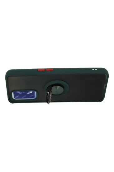 Newface Oppo A74 4G Kılıf Montreal Yüzüklü Silikon Kapak - Yeşil resmi