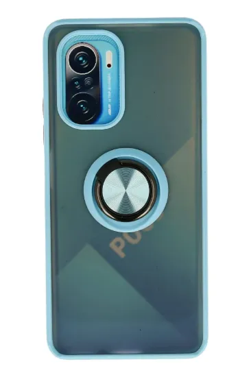 Newface Xiaomi Redmi K40 Kılıf Montreal Yüzüklü Silikon Kapak - Buz Mavi resmi