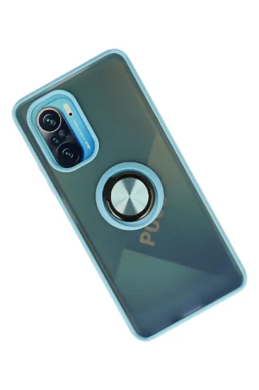 Newface Xiaomi Redmi K40 Kılıf Montreal Yüzüklü Silikon Kapak - Buz Mavi resmi