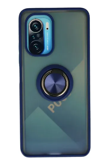 Newface Xiaomi Redmi K40 Kılıf Montreal Yüzüklü Silikon Kapak - Lacivert resmi