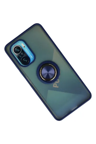 Newface Xiaomi Redmi K40 Kılıf Montreal Yüzüklü Silikon Kapak - Lacivert resmi