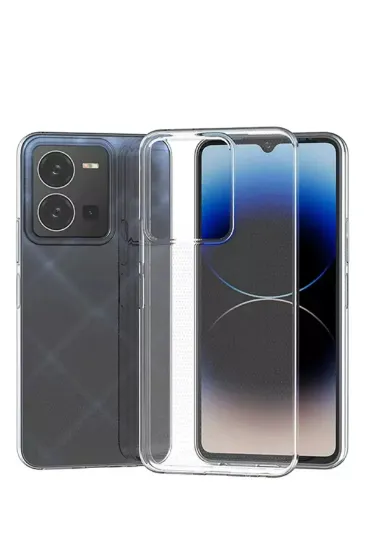 Newface Vivo Y35 Kılıf Lüx Şeffaf Silikon resmi